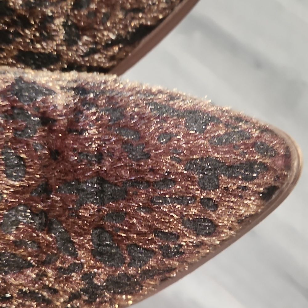 Faux Leopard Calfhair Slip On Heeled Mules - Picture 7 of 7